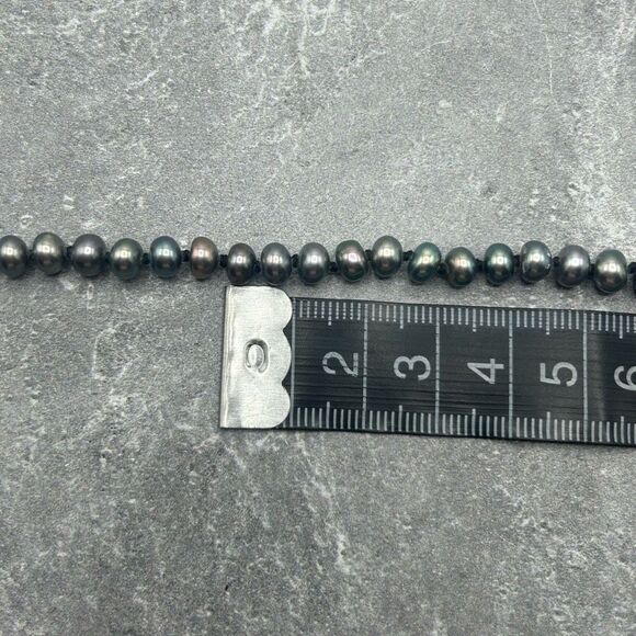 NWOT Vintage Womens Blue Green Natural Pearl Bead Necklace l Jewelry Gift Cockta - Picture 8 of 9